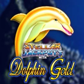 Dolphin Gold with Stellar Jackpots online game logo by Lightning Box Game on wonacocasinoo.eu
